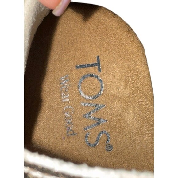 Women's Toms Audrey Espadrille Wedge Platform Sandals Gold Women's Size 9 - Picture 7 of 7